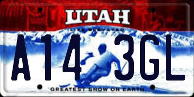 UT license plate A143GL