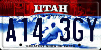 UT license plate A143GY