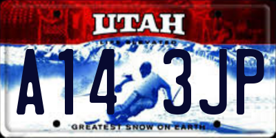 UT license plate A143JP