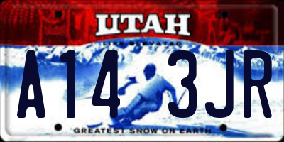 UT license plate A143JR