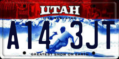 UT license plate A143JT