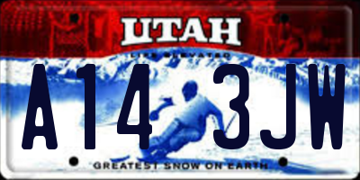 UT license plate A143JW