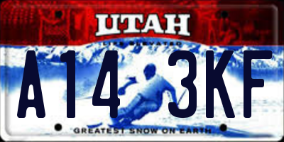 UT license plate A143KF