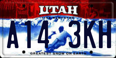 UT license plate A143KH