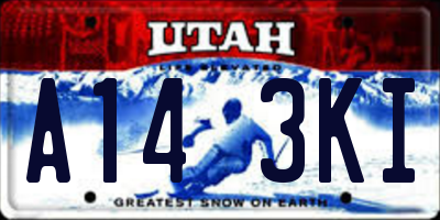 UT license plate A143KI