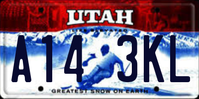 UT license plate A143KL