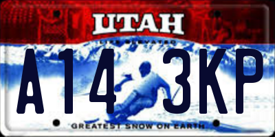 UT license plate A143KP