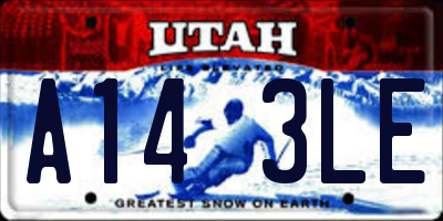 UT license plate A143LE