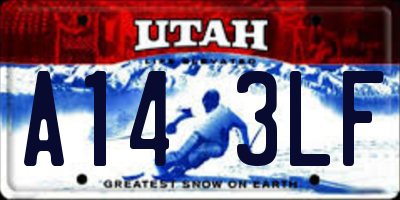 UT license plate A143LF