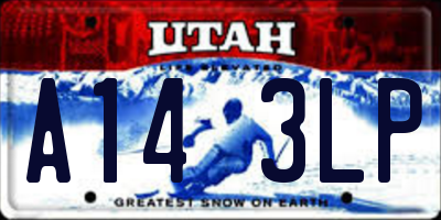 UT license plate A143LP