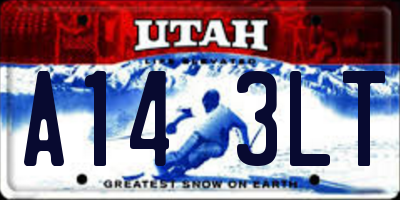 UT license plate A143LT
