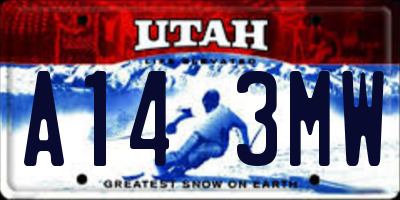 UT license plate A143MW