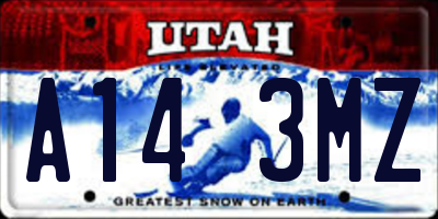 UT license plate A143MZ