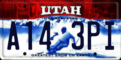 UT license plate A143PI