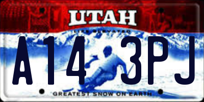UT license plate A143PJ