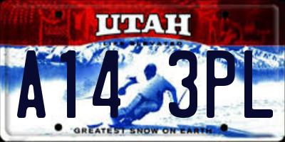 UT license plate A143PL