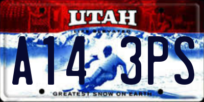 UT license plate A143PS