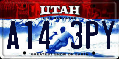 UT license plate A143PY