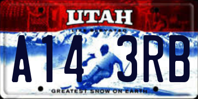 UT license plate A143RB