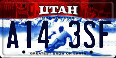 UT license plate A143SF