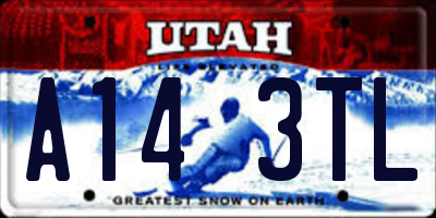 UT license plate A143TL