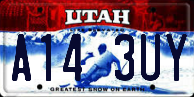 UT license plate A143UY