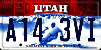 UT license plate A143VI