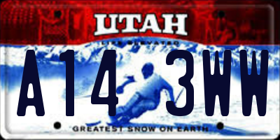 UT license plate A143WW