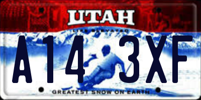 UT license plate A143XF