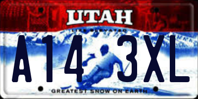 UT license plate A143XL