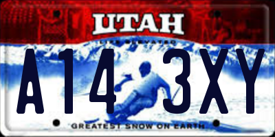 UT license plate A143XY