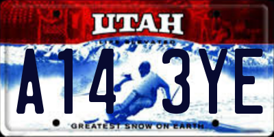 UT license plate A143YE