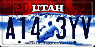 UT license plate A143YV