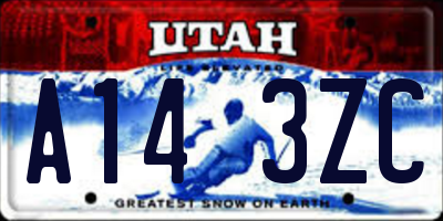 UT license plate A143ZC
