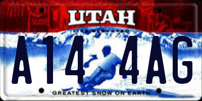 UT license plate A144AG