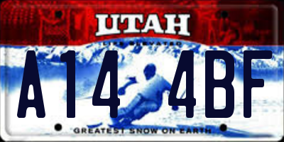 UT license plate A144BF