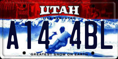 UT license plate A144BL