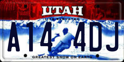 UT license plate A144DJ
