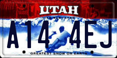 UT license plate A144EJ