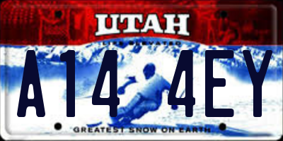 UT license plate A144EY