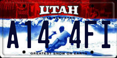 UT license plate A144FI
