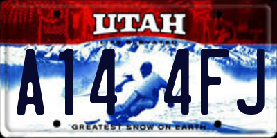 UT license plate A144FJ