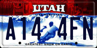 UT license plate A144FN