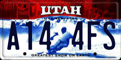 UT license plate A144FS