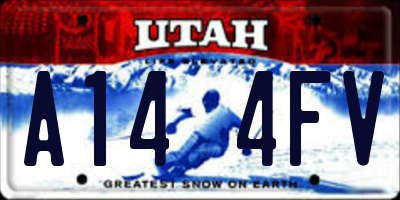 UT license plate A144FV
