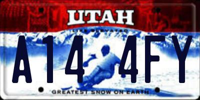 UT license plate A144FY