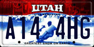UT license plate A144HG