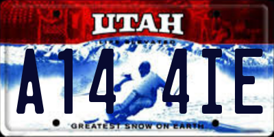UT license plate A144IE