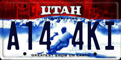 UT license plate A144KI