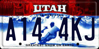 UT license plate A144KJ